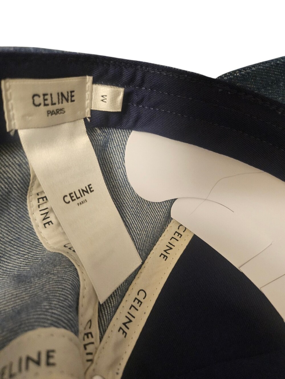 🔥NWT‼️✨ CELINE ✨ Authentic Denim Blue Triomphe Baseball Cap Hat - Unisex - Picture 6 of 12